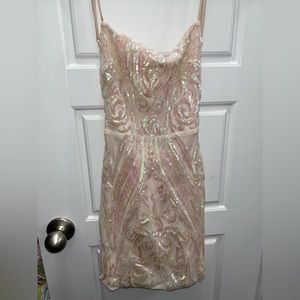 Lucy in the Sky Pink Sparkle Hoco Dress, size xs